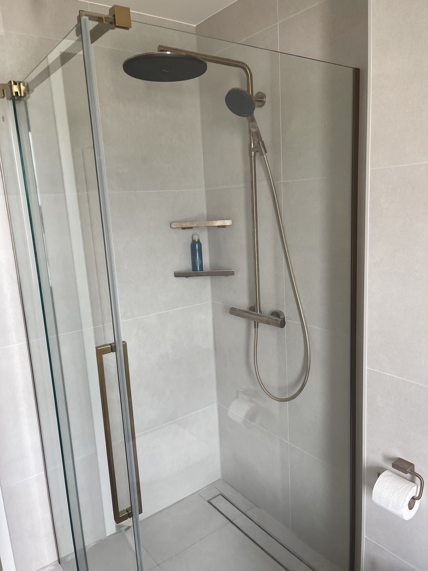 glazen douche cabine brauer bronze nikkel